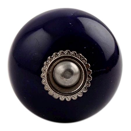 Navy Blue Silver Fitting Ceramic Knob